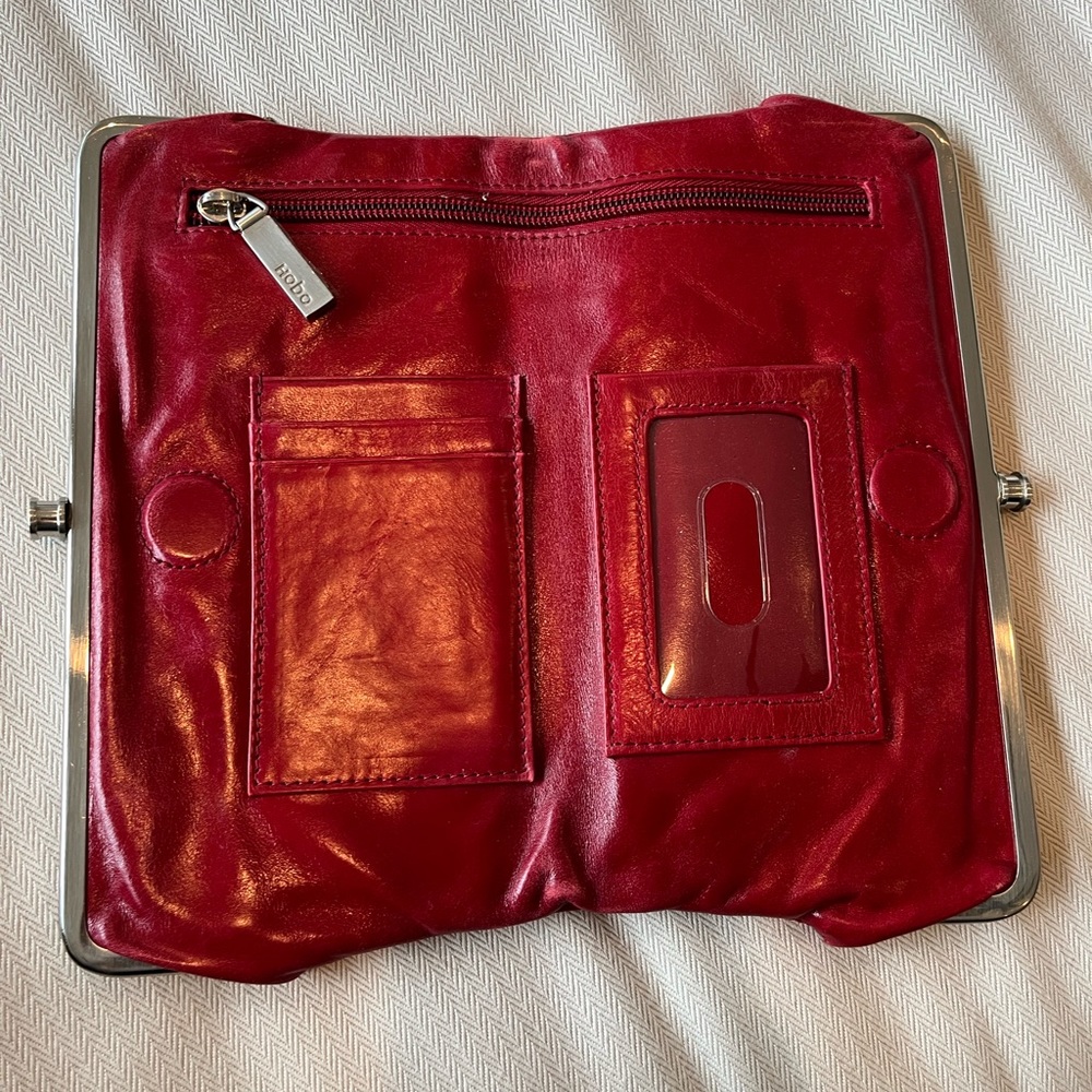 Hobo brand red leather wallet